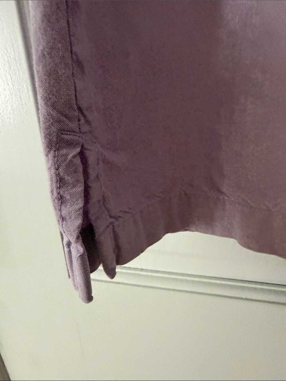 Blue J. Lilac Shift Midi Dress Embroidered Palm Pockets Scoop Neck M 100% Cotton - Picture 6 of 8
